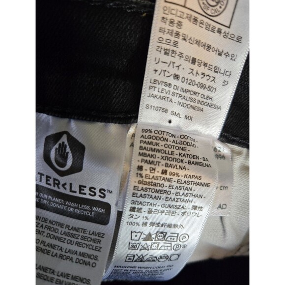 Levis Jeans Mens 34x30 511 Black Slim Fit Medium Wash Stretch Denim Grunge Skate - Picture 9 of 9